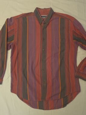 Vintage 90s Nuovo County Seat XL Striped 100% Cotton Shirt